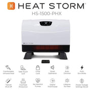 Phoenix Floor to Wall Unit 1,500-Watt Infrared Quartz Portable Heater with Built-In Thermostat and Over Heat Sensor