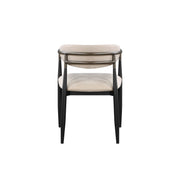 Set of 2 Beige and Black Armchair with Open Back