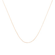 Solid 10K Yellow Gold 0.5mm Slim and Dainty Unisex 18" Rope Chain Necklace
