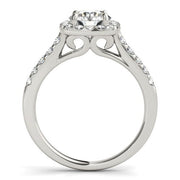 Square Shape Halo Diamond Engagement Ring in 14k White Gold (1 1/2 cttw)