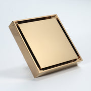 Polished Gold brass floor drain 4x4inch
