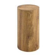 Modern Minimalist Set of Two Wood color Cylinder Coffee Tables