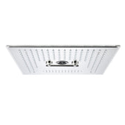 Flushed Mounted Brushed Nickel 16'' x 16'' Shower Head: Featuring 64 LED Lights, Music, Rainfall, Waterfall, Mist, 360 Degrees Rotation, and Hydro Jet Technology
