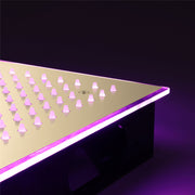 Flushed Mounted Brushed Gold 16'' x 16'' Shower Head: Featuring 64 LED Lights, Music, Rainfall, Waterfall, Mist, 360 Degrees Rotation, and Hydro Jet Technology