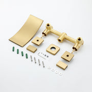 Brushed Gold Wall Mount Waterfall Bathroom Sink Faucet with Overflow Brass Pop-Up Drain