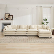 Cloud 4 Seats Sofa (Ottoman is not included) with Chenille Fabric in Beige