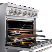 ZLINE 36" Classic Gas Range, Convection Gas Oven, Stainless Steel, Brass Burners, CGR-BR-36