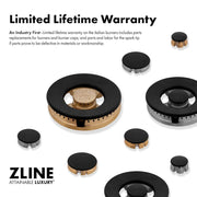 ZLINE 48" Select Gas Range Convection Gas Oven Stainless Steel Black Matte Doors Champagne Bronze HGRZ-BLM-48-CB
