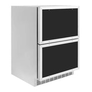 ZLINE 24" Touchstone 168 Can Outdoor-Rated Dual Refrigerator Drawer, Panel Ready Gold, RDSPOZ-24-G