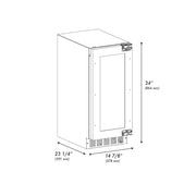 ZLINE 15" Touchstone Clear Cube Ice Maker Drain Pump Panel Ready Door Champagne Bronze Door ICCDPZ-15-CB