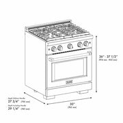 ZLINE 30"Paramount Dual Fuel Range DuraSnow® Gold SDRSZ-30-G