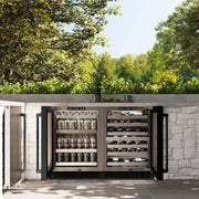 ZLINE 24" Touchstone 151 Can Beverage Fridge Black Stainless Steel Glass Door RBSO-BS-24