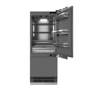 ZLINE 30" Panel Ready Built-In Bottom Freezer Refrigerator,Water Dispenser, Ice Maker,Graphite Gray, Champagne Bronze GRBIVZ-30-CB