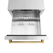 ZLINE 24" Touchstone 168 Can Outdoor-Rated Dual Refrigerator Drawer, Gold, RDSOZ-ST-24-G
