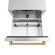 ZLINE 24" Touchstone 168 Can Outdoor-Rated Dual Refrigerator Drawer, Champagne Bronze, RDSOZ-ST-24-CB