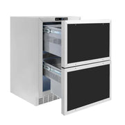 ZLINE 24" Touchstone 168 Can Outdoor-Rated Dual Refrigerator Drawer, Panel Matte Black, RDSPOZ-24-MB