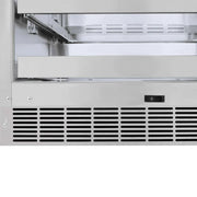 ZLINE 24" Touchstone Dual Zone 44 Bottle Wine Cooler White Matte Glass Door Champagne Bronze Handle RWDOZ-WM-24-CB