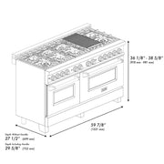 ZLINE 60" Professional Dual Fuel Range with Snow Finish Door, RA-SN-60