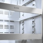 ZLINE 24" Touchstone 151 Can Beverage Fridge DuraSnow® Stainless Steel Glass Door And Champagne Bronze Handle RBSOZ-SN-24-CB