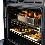 ZLINE 30"Professional True Convection Single Wall Oven, Air Fry, Self Clean, DuraSnow® White Matte, Gold WASSZ-WM-30-G