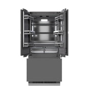 ZLINE 36" Panel Ready Built-In Bottom Freezer Refrigerator,Water Dispenser, Ice Maker,Graphite Gray, Champagne Bronze GRBIVZ-36-CB
