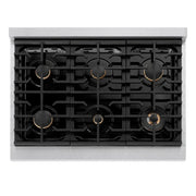 ZLINE 36 " Gas Range with Convection Oven Stainless Steel, Champagne Bronze , SGRSZ-36-CB