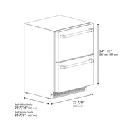 ZLINE 24" Touchstone 168 Can Outdoor-Rated Dual Refrigerator Drawer, Matte Black, RDSOZ-ST-24-MB