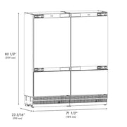 ZLINE 72" Panel Ready Built-In Bottom Freezer Refrigerator,Water Dispenser, Ice Maker, RBIT-72