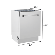 ZLINE 24" Dishwasher in Custom Panel Ready, Stainless Tub, DWV-304-24