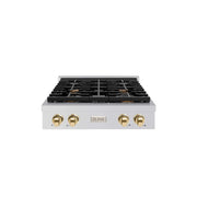 ZLINE 30" Paramount Gas Rangetop Stainless Steel Gold SRTZ-30-G