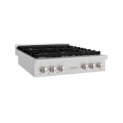 ZLINE 36" Paramount Gas Rangetop DuraSnow® Stainless Steel SRTS-36