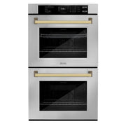 ZLINE 30"Professional True Convection Double Wall Oven, Air Fry, Self Clean, Stainless Steel, Gold WADZ-30-G