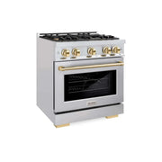 ZLINE 30" Select Gas Range Convection Gas Oven Stainless Steel Gold HGRZ-30-G