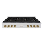 ZLINE 48" Paramount Gas Rangetop Stainless Steel Polished Gold SRTZ-48-G