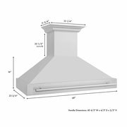 ZLINE 48" Autograph Stainless White Wall Range Hood 8654STX-WM-48