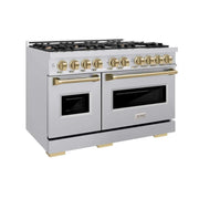 ZLINE 48" Dual Fuel Range, Gas Cooktop, Electric Convection Oven Stainless Steel, Champagne Bronze CDRZ-48-CB