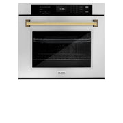 ZLINE 30" Autograph Edition Professional True Convection Single Wall Oven, Air Fry, Self Clean, Stainless Steel, Gold WASZ-30-G