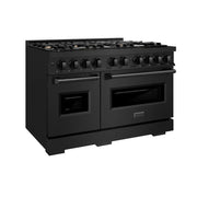ZLINE 48" Classic Gas Range, Convection Gas Oven Black Stainless Steel Brass Burners, CGRB-BR-48
