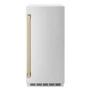 ZLINE 15" Touchstone Clear Cube Ice Maker Drain Pump Stainless Steel Champagne Bronze Door ICCDZ-ST-15-CB