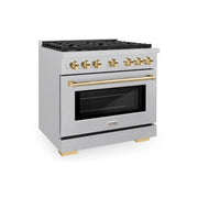 ZLINE 36"Paramount Dual Fuel Range DuraSnow® Gold SDRSZ-36-G