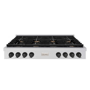 ZLINE 48" Paramount Gas Rangetop Stainless Steel Matte Black SRTZ-48-MB