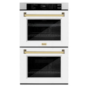ZLINE 30"Professional True Convection Double Wall Oven, Air Fry, Self Clean, DuraSnow® Gold WADSZ-WM-30-G