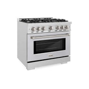 ZLINE 36" Select Gas Range Convection Gas Oven DuraSnow® Stainless Steel HGRS-36