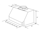 ZLINE 24"Chimney for 42" Under Cabinet Range Hoods, 520/523/527-42-2FTEXT