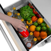 ZLINE 24" Touchstone 168 Can Outdoor-Rated Dual Refrigerator Drawer, Panel Ready, RDSPO-24