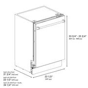 ZLINE 24" Autograph Dishwasher, White Door, Black Handle, DWVZ-WM-24-MB