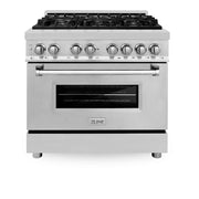 ZLINE 36" Bundled Stainless Dual Range, Range Hood, Microwave, 3KP-RARH36-MW