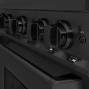 ZLINE 30" Dual Fuel Range, Gas Cooktop, Electric Convection Oven Black Stainless Steel, CDRB-30