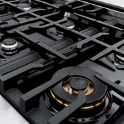 ZLINE 48" Select Gas Range Convection Gas Oven DuraSnow® Stainless Steel Black Matte Door HGRS-BLM-48