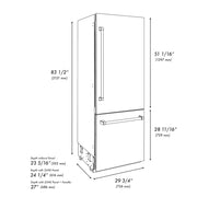 ZLINE Autograph Edition French Door Refrigerator, Internal Water, Ice Dispenser, White Matte, Champagne Bronze Accents RBIVZ-WM
